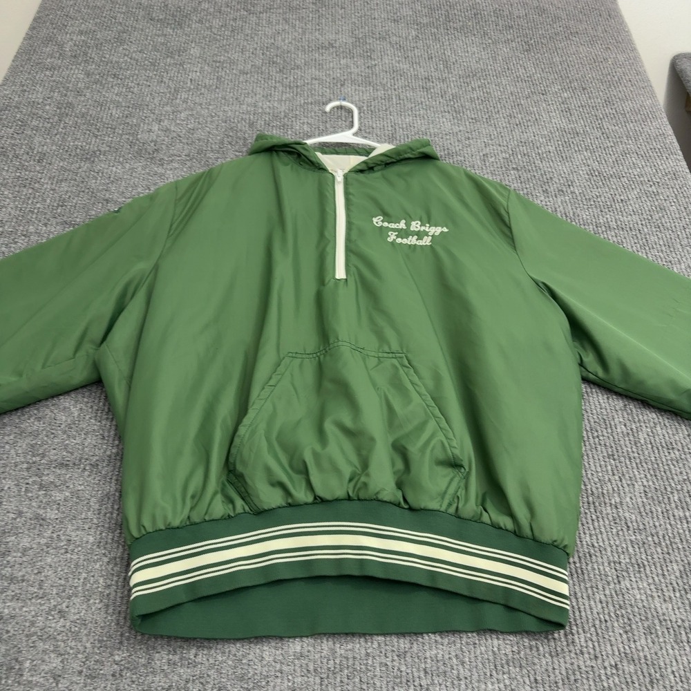 Vintage Hamilton Fighting Knights Neff Jacket Mens XXL Green Nylon Quarter Zip